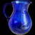1940s Art Deco Hand Blown Glass Pitcher in Cobalt Blue