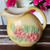 Hull Sun Glow Yellow Pink Flowers On Yellow Background Ball Jug with Ice Lip