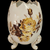 6" Napco Ceramic Gold Roses Brown Leaves Cracked Egg Footed Vase