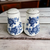 Wedgwood Royal Blue Floral Center Swirled Rim Salt & Pepper Set