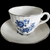 Wedgwood Royal Blue Floral Center Swirled Rim Flat Cup & Saucer Set of 5