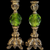 8"Cornell Hollywood Regency Emerald Green Candlestick Holders Pair