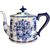 Basic Porcelana Home Essentials Wall Pocket Teapots Blue-and-White Set of 3