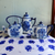 Basic Porcelana Home Essentials Wall Pocket Teapots Blue-and-White Set of 3