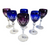 Bohemia Crystal Cut to Clear Overlay Colored Cordial Glasses Set of 6