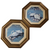  Homco Pictures Octagonal Gold Framed Matted Swan Family Set of 2