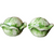 Farmhouse Glazed Limey Green Cabbage Salt & Pepper Set