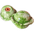 Farmhouse Glazed Limey Green Cabbage Salt & Pepper Set