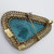 Victorian Chrysocolla and Faux Pearl Sterling Silver Brooch Pin
