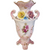 13" Deluxe Italian Style Floral and Gold Trim Luster Finish Vase