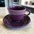 Homer Laughlin Fiesta Mulberry Footed Cup & Saucer Set