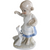5" Lego Blue & White Girl Glazed Porcelain Figurine Japan