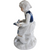 6" Vintage Girl Writing in Book Blue & White Porcelain Figurine Japan