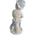 5" Lego Blue & White Boy with Dog Glazed Porcelain Figurine Japan