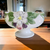 Portugal Majolica Handpainted Floral Pedestal Centerpiece Fruit Bowl