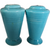 Homer Laughlin Kitchen Kraft Fiesta  Harlequin Turquoise Salt & Pepper Set