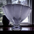 L.E. Smith Glass Ruffled Clear Hobnail 1000 Eye Fan Vase