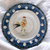 Royal Norfolk Blue Band  White Dots Rooster Center Dinner Plate