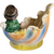 Occupied Japan Baby Nursery Planter Boy Horn Dog Boat Vase Figurine