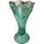  7" Fenton Art Glass Fern Green Daffodil Footed Vase
