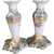Antique Hand Painted & Gilt Floral Porcelain Candlesticks German 