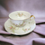 Haviland Rosalinde New York Scallop Pink, Lavender & White Flowers Flat Cup & Saucer Set