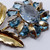 Large Vintage Metallic & Crystal Flower Brooch