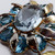 Large Vintage Metallic & Crystal Flower Brooch