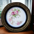 7" Limoges Hand-Painted Cobalt Green and Pink Floral Gold Plate France 