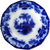 Alcock, John Scinde 12 Sided Flow Blue, Floral, Oriental Scene Luncheon Plate