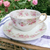  Charles Field Haviland Pink Flowers Green Leaves Limoges France Flat Cup & Saucer Set