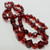 Vintage Art Deco Cherry Amber Colored Bakelite Rope Length 34" Alternating Faceted & Bead Necklace