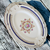15" Embassy Vitrified China American Floral Center Cobalt Blue Band Gold Filigree Oval Serving Platter 