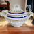  Embassy Vitrified China American Floral Center Cobalt Blue Band Gold Filigree Sugar Bowl & Lid