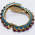 Kenneth Jay Lane KJL Faux Ruby & Turquoise Snake Bangle Bracelet