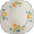 Harker Yellow Roses  Scalloped Platinum Trim Square Dinner Plate