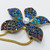 Kenneth Jay Lane KJL Pave Violet Crystal & Faux Pearl Flower Necklace