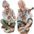  Ardco Porcelain Asian Elder Couple Statues Figurine Japan