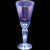 9" Krosno Amethyst Crystall Clear Stem Hand Blown Bubble Large Wine Water Goblet Poland 