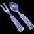 Unknown Manufacturer Glass Utensils Solid Crystal Salad Serving Set Spoon & Fork