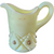 Heisey Rose Floral Uranium Glass UV Glows Yellow Milk Glass Miniature Pitcher  