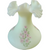 Fenton Pink Blossoms Uranium Glass UV Glows Yellow Milk Glass Flower Vase 