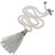 Oscar de la Renta Glass Pearl and Crystal Tassel Necklace