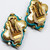 Kenneth Jay Lane KJL Turquoise Resin & Faux Pearl Shell Clip On Earrings