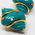 Kenneth Jay Lane KJL Turquoise Resin & Faux Pearl Shell Clip On Earrings