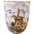 Delft Polychrome Floral Windmill Design Hand-painted Handless Mug