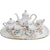 Gold Border Pink Flowers 10 Pc Miniature Tea Set