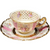 Winterling - Bavaria Pink Stripes Flowers Rim & Center  Footed Cup & Saucer Set