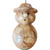 Antique Yellow Rosewood Snowman Handcrafted Christmas Ornament