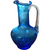 Kanawha Art Hand Blown Blue Crackled Glass Pitcher Vase